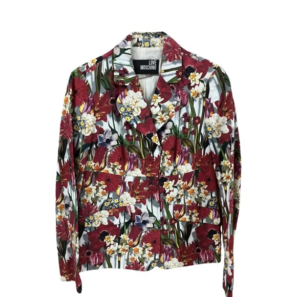 LOVE MOSCHINO Red Floral Blazer Sz 44 / 8 - Picture 3 of 3
